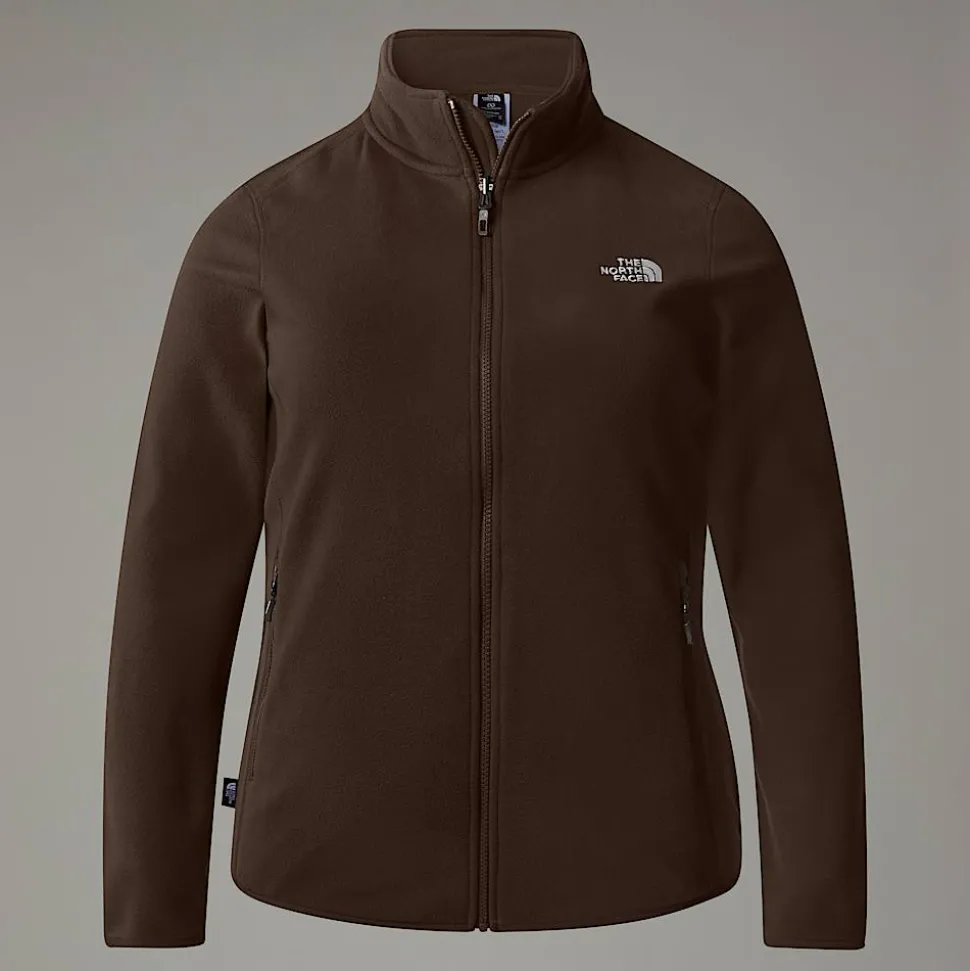 Online The North Face 100 Glacier Fleece Med Gennemgående Lynlås I Store Størrelser Til Damer Smokey Brown