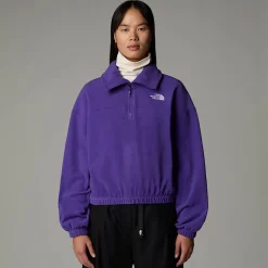 Outlet The North Face 100 Glacier Fleece Med Halv Lynlås Til Damer Peak Purple