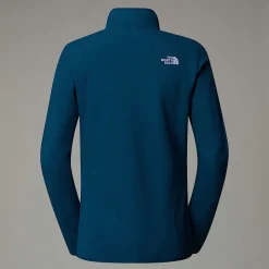 Discount The North Face 100 Glacier Fleece Med Kvart Lynlås Til Damer Midnight Petrol