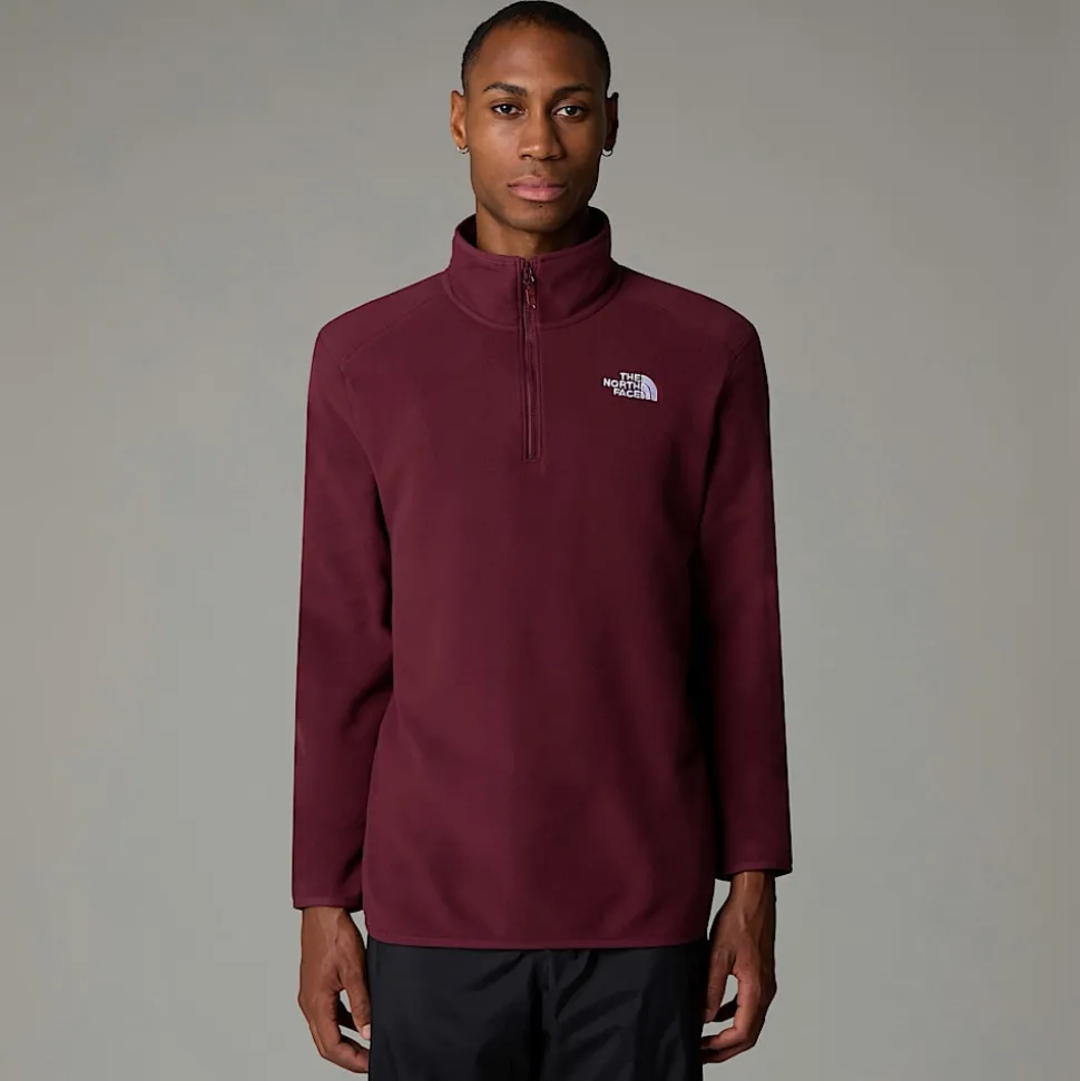 Store The North Face 100 Glacier Fleece Med Kvart Lynlås Til Herrer Alpine Plum