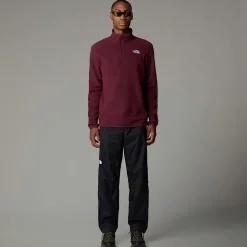 Store The North Face 100 Glacier Fleece Med Kvart Lynlås Til Herrer Alpine Plum