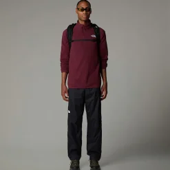 Store The North Face 100 Glacier Fleece Med Kvart Lynlås Til Herrer Alpine Plum