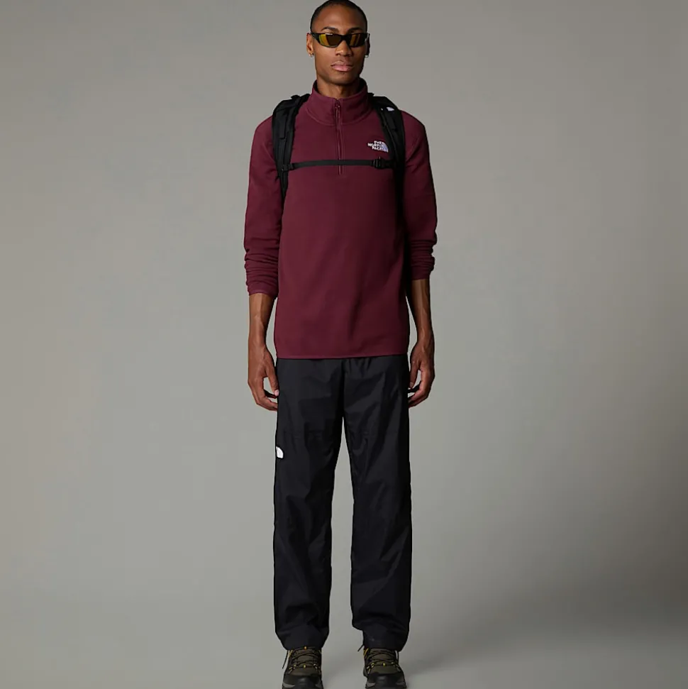 Store The North Face 100 Glacier Fleece Med Kvart Lynlås Til Herrer Alpine Plum