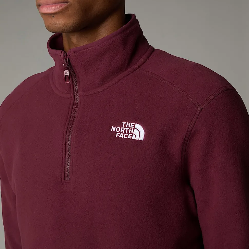 Store The North Face 100 Glacier Fleece Med Kvart Lynlås Til Herrer Alpine Plum