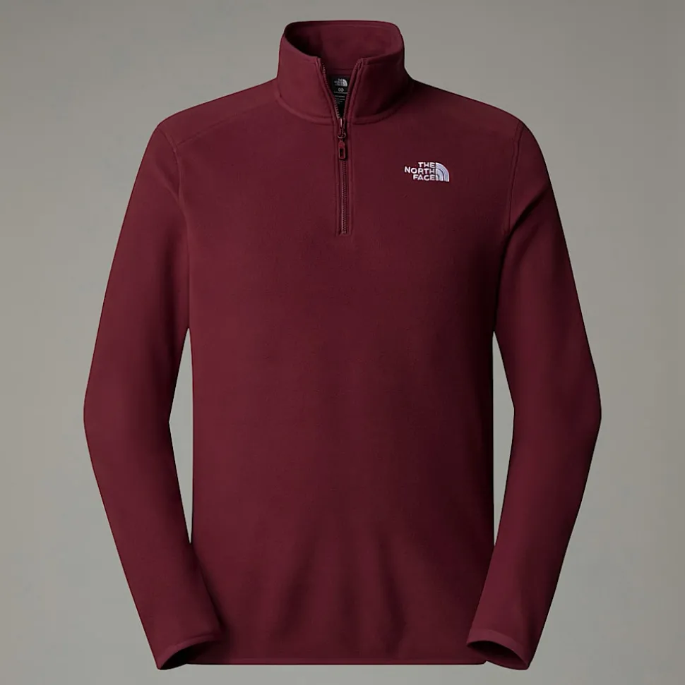 Store The North Face 100 Glacier Fleece Med Kvart Lynlås Til Herrer Alpine Plum