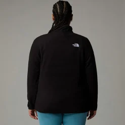 Discount The North Face 100 Glacier Fleece Med Kvart Lynlås I Store Størrelser Til Damer TNF Black-NPF
