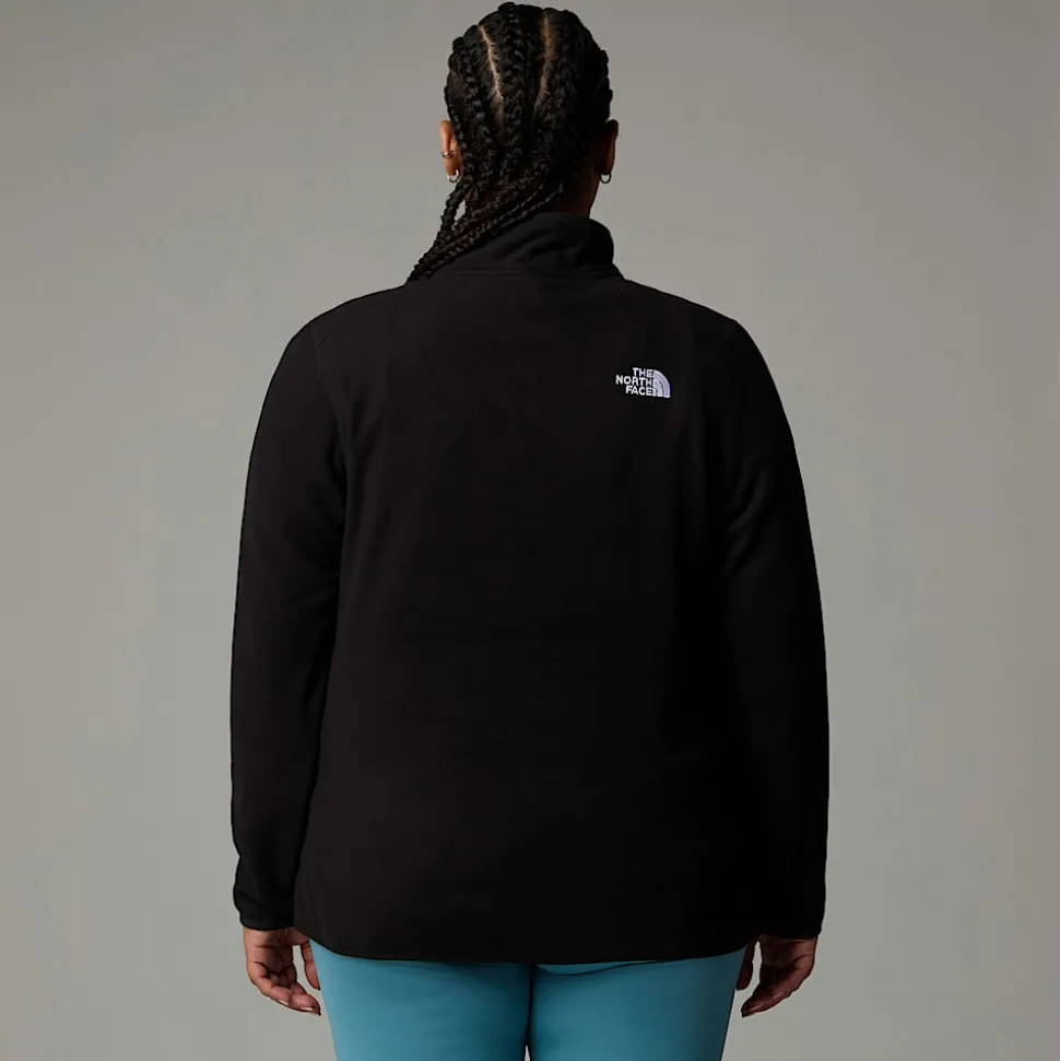Discount The North Face 100 Glacier Fleece Med Kvart Lynlås I Store Størrelser Til Damer TNF Black-NPF