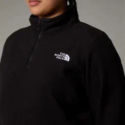 Discount The North Face 100 Glacier Fleece Med Kvart Lynlås I Store Størrelser Til Damer TNF Black-NPF