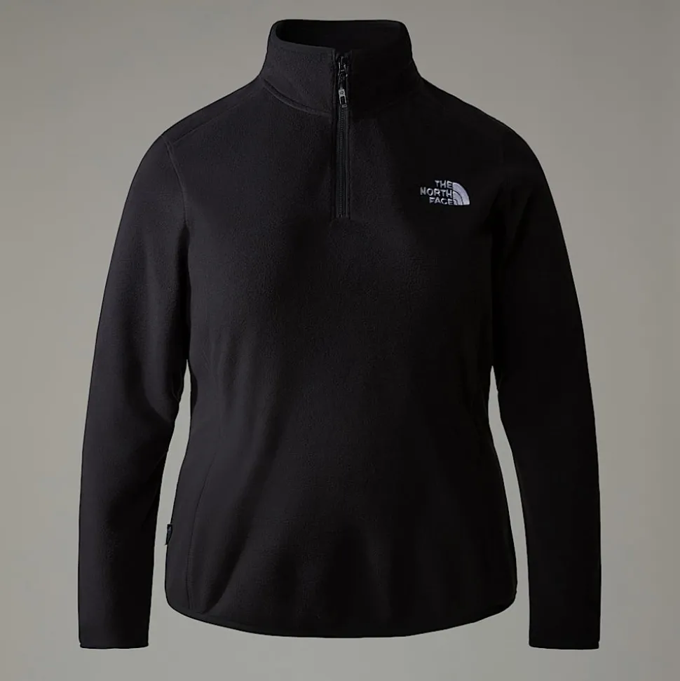 Discount The North Face 100 Glacier Fleece Med Kvart Lynlås I Store Størrelser Til Damer TNF Black-NPF