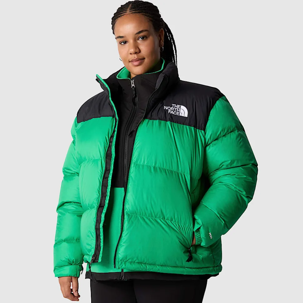 Discount The North Face 1996 Retro Nuptse Jakke I Store Størrelser Til Damer Optic Emerald