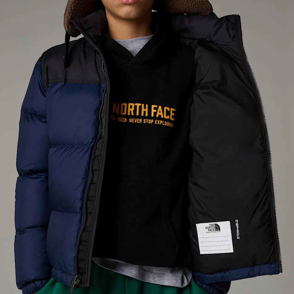 Flash Sale The North Face 1996 Retro Nuptse Jakke Til Unge Summit Navy-TNF Black