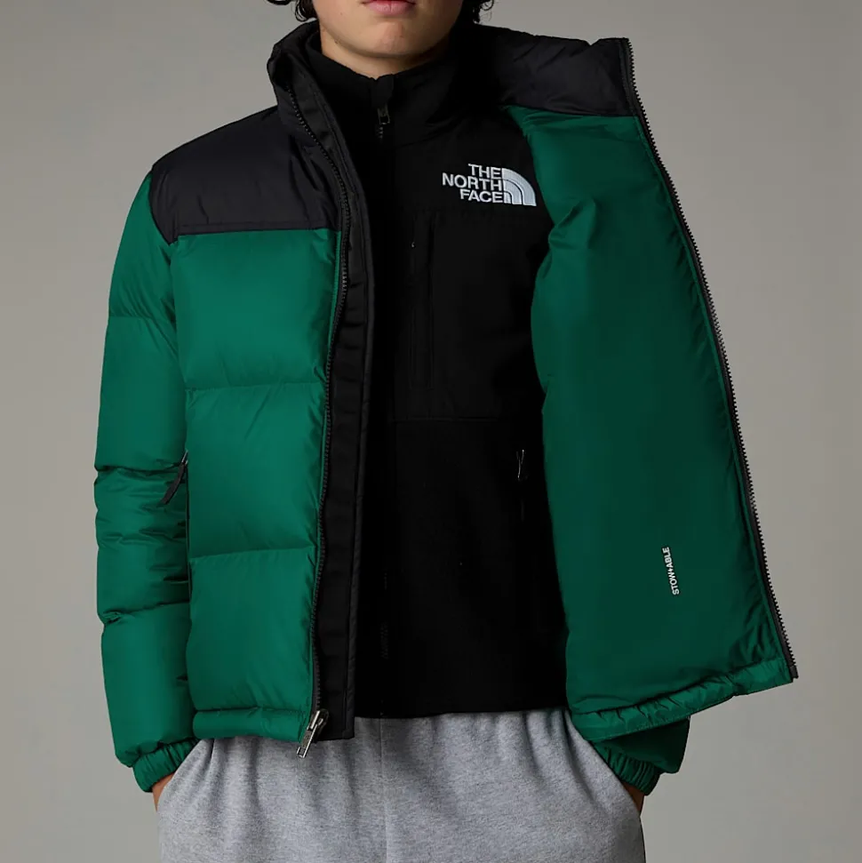 Shop The North Face 1996 Retro Nuptse Jakke Til Unge Evergreen