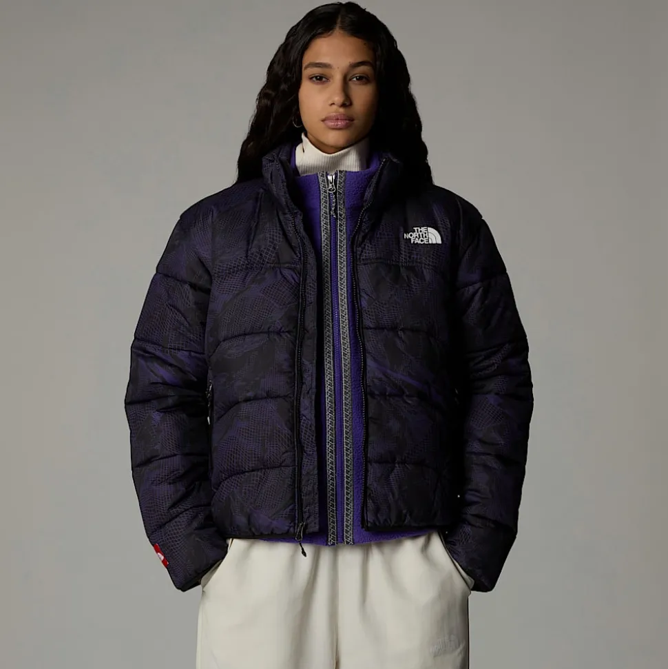 Fashion The North Face 2000 Synthetic Dynejakke Til Damer Peak Purple 3D Summit Mesh Print