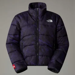Fashion The North Face 2000 Synthetic Dynejakke Til Damer Peak Purple 3D Summit Mesh Print
