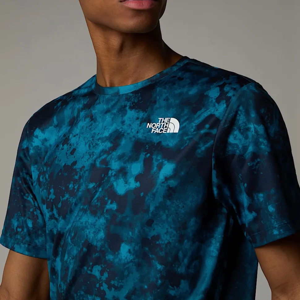 New The North Face 24/7 T-shirt Med Tryk Til Herrer Midnight Petrol Micro Halfdome Print