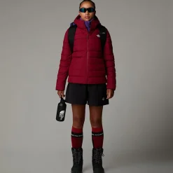 Outlet The North Face Aconcagua III Jakke Med Hætte Til Damer Beetroot