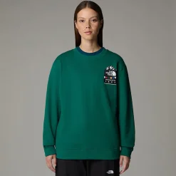 Cheap The North Face Anniversary Sweatshirt Til Damer Evergreen