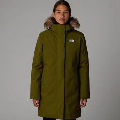 Cheap The North Face Arctic Parka Til Damer Forest Olive