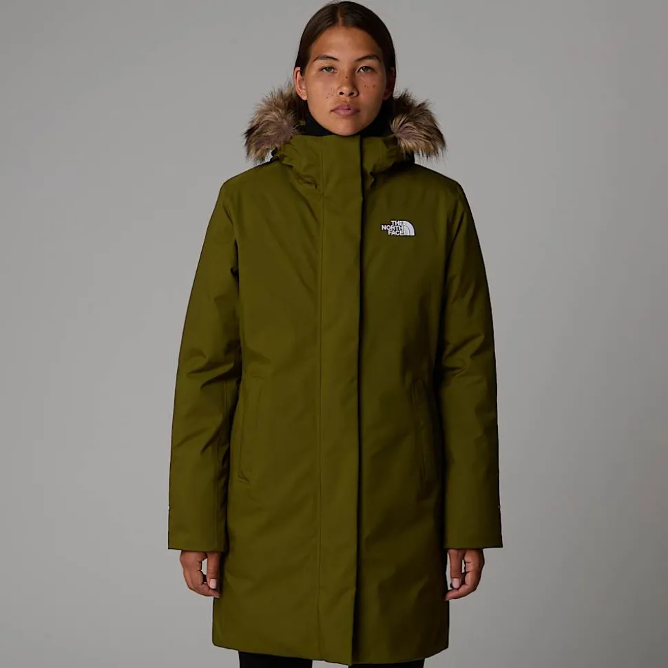 Cheap The North Face Arctic Parka Til Damer Forest Olive