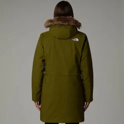 Cheap The North Face Arctic Parka Til Damer Forest Olive