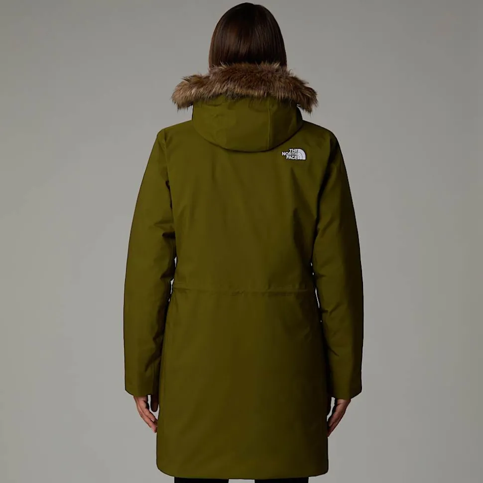 Cheap The North Face Arctic Parka Til Damer Forest Olive