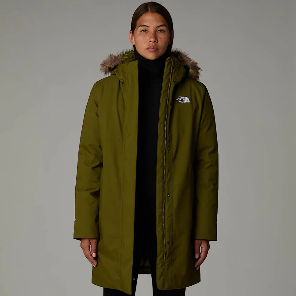 Cheap The North Face Arctic Parka Til Damer Forest Olive