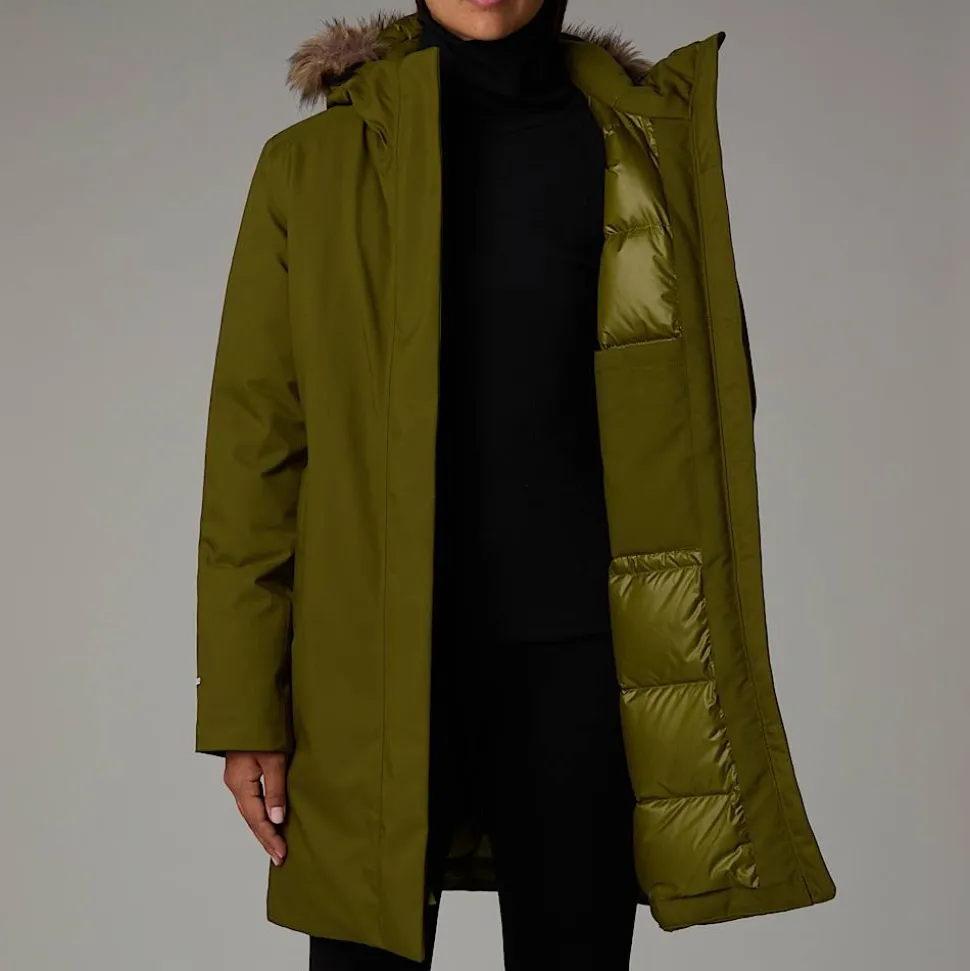 Cheap The North Face Arctic Parka Til Damer Forest Olive