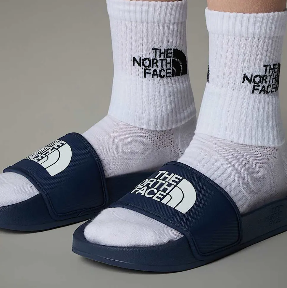 Best Sale The North Face Base Camp Slides III Til Unge Summit Navy-TNF White