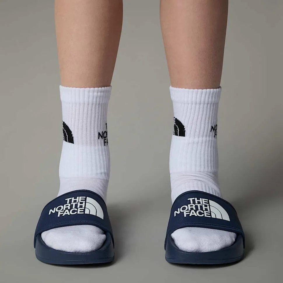 Best Sale The North Face Base Camp Slides III Til Unge Summit Navy-TNF White