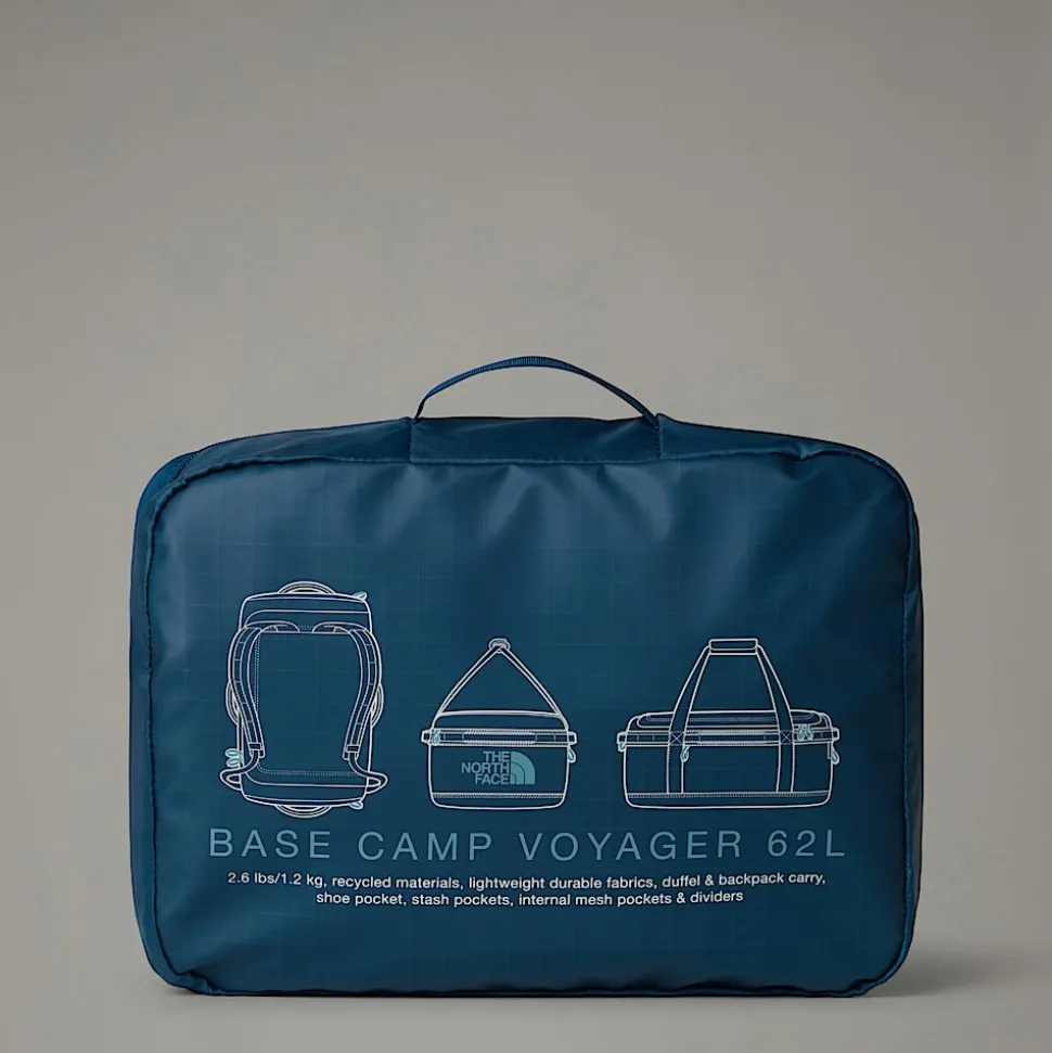 Sale The North Face Base Camp Voyager Duffel 62 L Midnight Petrol-Algae Blue
