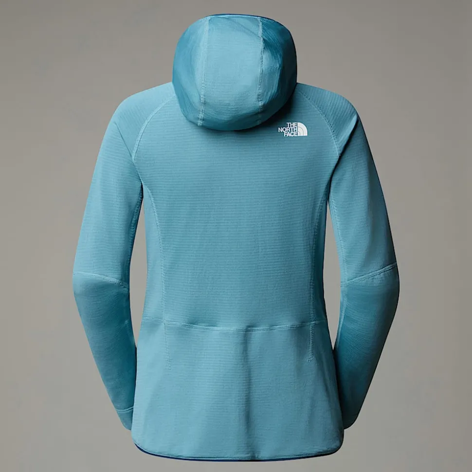 Store The North Face Bolt Polartec® Power Grid™ Jakke Med Hætte Til Damer Algae Blue-Midnight Petrol