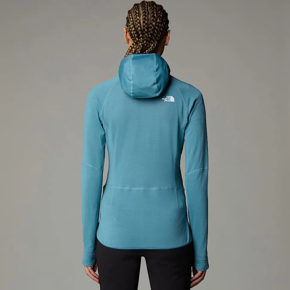Store The North Face Bolt Polartec® Power Grid™ Jakke Med Hætte Til Damer Algae Blue-Midnight Petrol