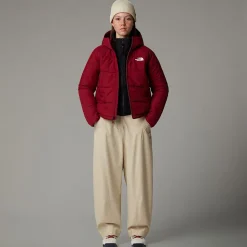 New The North Face Circular Synthetic Jakke Med Hætte Til Damer Beetroot