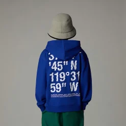 Clearance The North Face Coordinates Oversized Graphic Hættetrøje Til Drenge TNF Blue