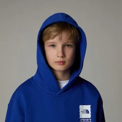 Clearance The North Face Coordinates Oversized Graphic Hættetrøje Til Drenge TNF Blue