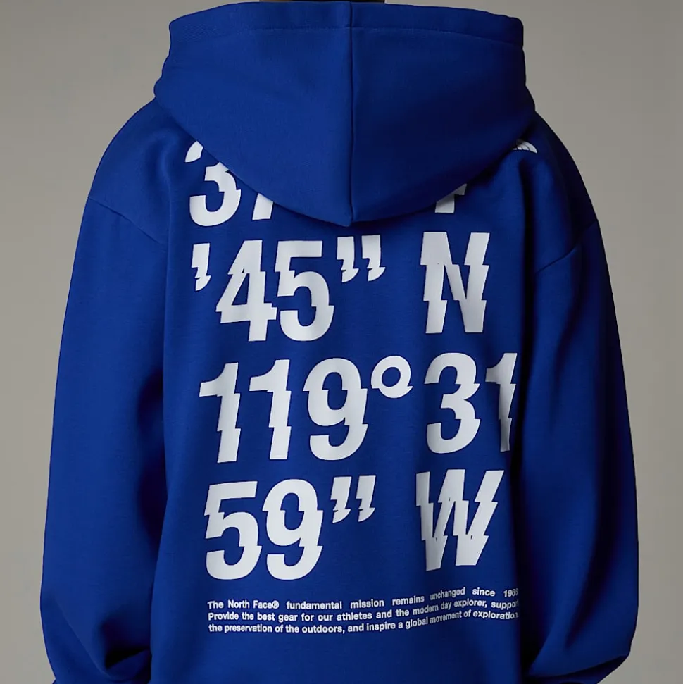 Clearance The North Face Coordinates Oversized Graphic Hættetrøje Til Drenge TNF Blue
