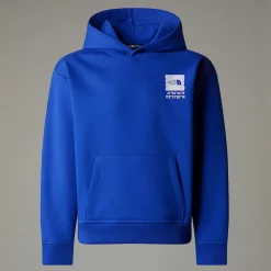 Clearance The North Face Coordinates Oversized Graphic Hættetrøje Til Drenge TNF Blue