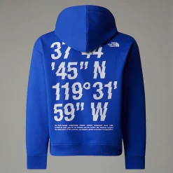 Clearance The North Face Coordinates Oversized Graphic Hættetrøje Til Drenge TNF Blue