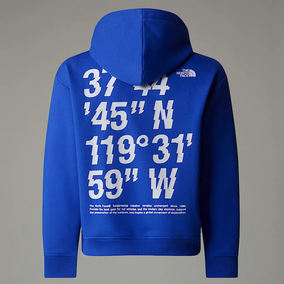 Clearance The North Face Coordinates Oversized Graphic Hættetrøje Til Drenge TNF Blue