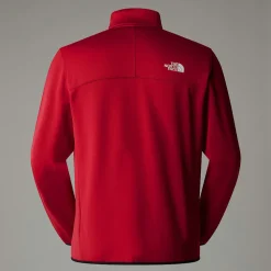 Best Sale The North Face Crest Fleece Med Lynlås Til Herrer Garnet Red-TNF Black