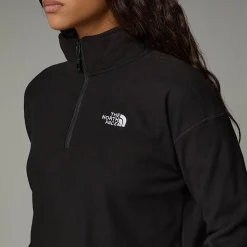 Store The North Face Cropped 100 Glacier Fleece Med Kvart Lynlås Til Damer TNF Black-NPF