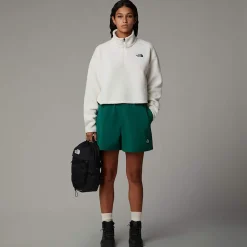 Hot The North Face Cropped High Pile Fleece Til Damer White Dune