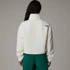 Hot The North Face Cropped High Pile Fleece Til Damer White Dune
