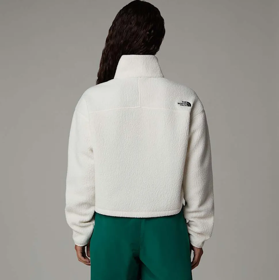 Hot The North Face Cropped High Pile Fleece Til Damer White Dune