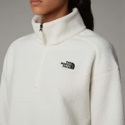 Hot The North Face Cropped High Pile Fleece Til Damer White Dune
