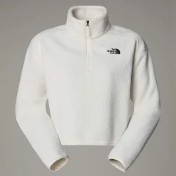 Hot The North Face Cropped High Pile Fleece Til Damer White Dune