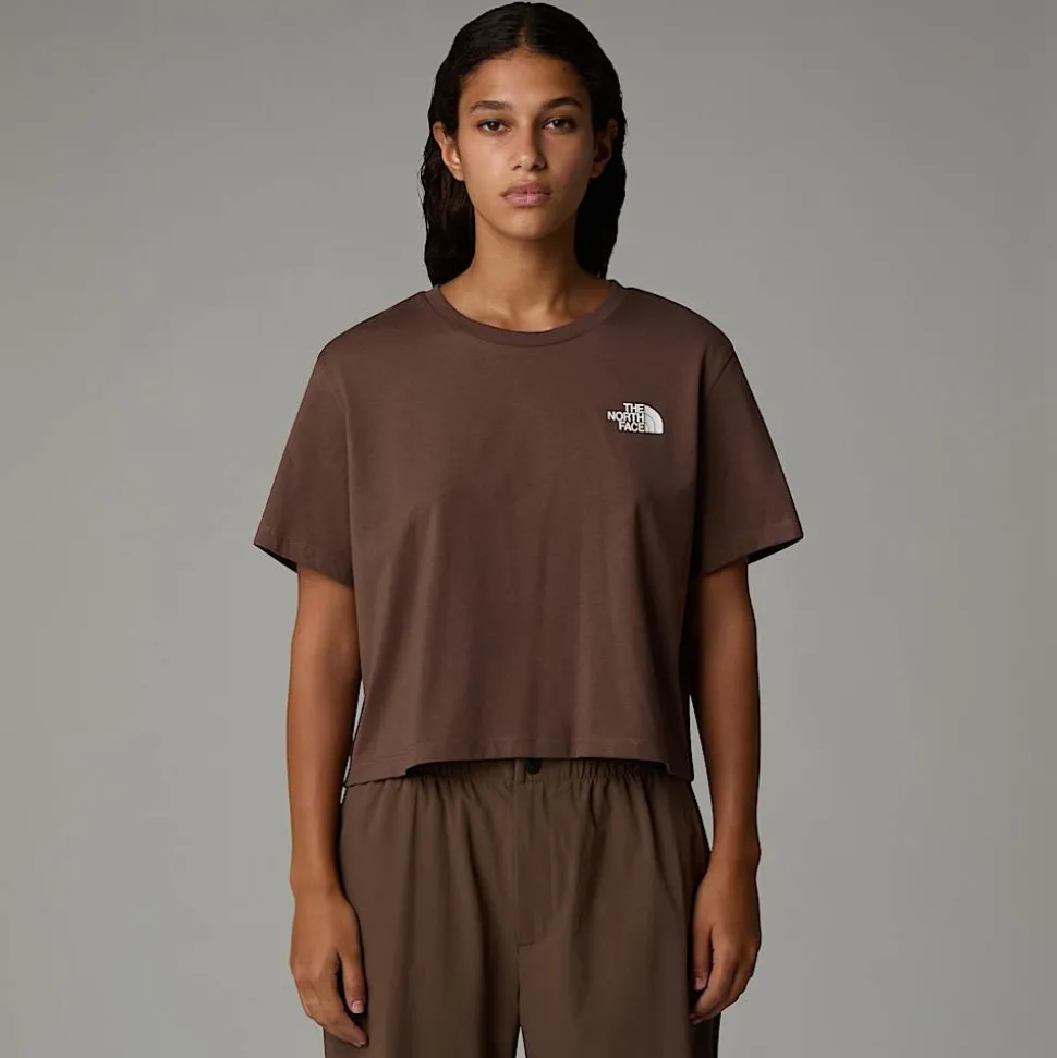 Discount The North Face Cropped Simple Dome T-shirt Til Damer Smokey Brown