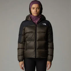 Fashion The North Face Diablo 2.0 Dunjakke Med Hætte Til Damer Smokey Brown Black Heather-TNF Black