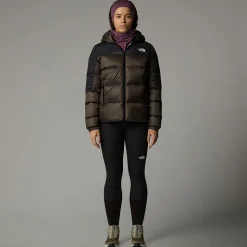 Fashion The North Face Diablo 2.0 Dunjakke Med Hætte Til Damer Smokey Brown Black Heather-TNF Black