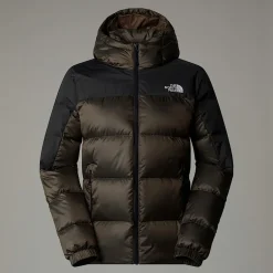 Fashion The North Face Diablo 2.0 Dunjakke Med Hætte Til Damer Smokey Brown Black Heather-TNF Black
